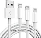 3 Pack Apple MFi Certified Charger Cable, Apple Lightning to USB Cable Cord, 2.4A Fast Charging Phone Long Chargers for iPhone 12/11/11Pro/11Max/ X/XS/XR/XS Max/8/7/6/5S/SE (3ft, White)