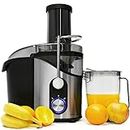 Andrew James Centrifugal Power Juicer 800W Power | Two Speed Electric Whole Fruit Juicer | Integrated Juice & Pulp Collectors | Easy to Clean | Safety Lock | Healthy Juices | Extra Wide Chute