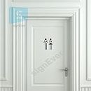 SIGN EVER Women & Man Washroom Toilet Bathroom Funny Sticker Door Sign Signage Vinyl Decal For Office Home Cafe Hotel Door-Black (18x15cm)