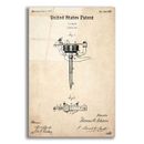 Williston Forge Tattoo Stencil Pen Patent Parchment - Unframed Drawing Print Plastic/Acrylic in White | 36 H x 24 W x 0.12 D in | Wayfair