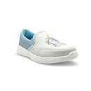KazarMax Boys & Girls White Blue Unicorn Embroidery Comfortable Sneaker Shoes - 1 UK