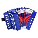 LIEKE Kids Accordion 10 keys Button,Musical Instrument,Accordions Gift for Children Beginners (Blue)