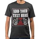 Custom T Shirts for Men, Customized Shirts Mens, Custom Shirt, Work Uniform Workwear, Add Your Text Front and Back Printing Black