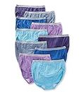 Fruit of the Loom Womens Eversoft Cotton Brief Underwear, Tag Free & Breathable, Available in Plus Size, Hi Cut - Cotton Blend - 10 Pack - Colors May Vary, 8 US