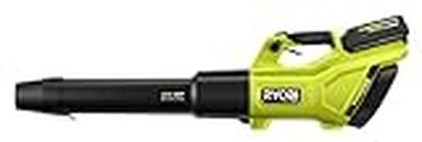 RYOBI 40V HP Brushless Whisper Series 155 MPH 600 CFM Cordless Battery Leaf Blower with 4.0 Ah Battery and Charger, Green, (RY404130)