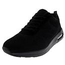 Mens Cushioned Running Walking Sports Gym Lightweight Athletic Trainers - Black/Black - 9