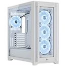 Corsair 5000X RGB QL Edition Mid-Tower Case - True White (Four QL120 RGB Fans, Included Lighting Node CORE, Easy Cable Management, 136 Total LEDs) White