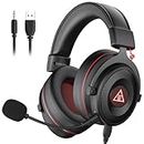 EKSA E900 Pro USB Gaming Headset for PC - Computer Headset with Detachable Noise Cancelling Mic, 7.1 Surround Sound, 50MM Driver - Headphones with Microphone for PS4/PS5, Xbox One, Switch, Laptop