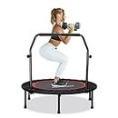 KENSONE 40" Mini Trampoline for Adults Kids Foldable Fitness Exercise Rebounder for Indoor Outdoor Use with Adjustable Foam Handle, Max Load 330 lbs