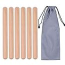 3 Pairs Wood Claves Percussion Instrument, Classic Hardwood Musical Rhythm Sticks with a Carry Bag, 8 Inch Long