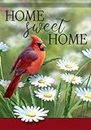 Carson 18" 'Home Sweet Home' Cardinal Garden Flag - Cardinal Hanging Flag - Daisy Flag - Spring Garden Decor - Welcome Home Flag