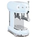 Smeg ECF01PBUK 50's retro style espresso coffee machine, stainless steel filter holder, an anti-drip system, 1L, Pastel Blue