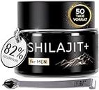 Premium Shilajit Original Himalaya Für Männer – 82% Fulvinsäure 25g mit 87 MINERALIEN - Original Mumijo Shilajit Hochdosiert Handernte Inkl. 500mg Dosierlöffel