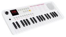 Tragbares Keybord in weiß-pink mit 37 Mini-Tasten, USB-C, MIDI und Lautsprecher