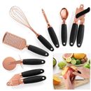 7 pz set utensili gadget da cucina kit strumenti da cucina oro rosa manico bianco/nero