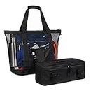 YAWEWYA Mesh Beach Tote Bag GYM Totes Travel Picnic Bag for Camping with Detachable Beach Cooler