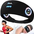 ZONSUSE 3-in-1 Bluetooth Sleep Headphones, Headband, Headphones, Bluetooth, Sleep Mask with Headphones, Breathable, Adjustable for Sports, Jogging, Yoga, Insomnia, Side Sleep, Meditation (Black)