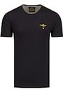 Aeronautica Militare T-Shirt Manica Corta con Logo Ricamato sul Petto 241TS1580J372 Blu Scuro Blu