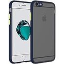 CASEKIT® Smoke Translucent Protective Phone Case for Apple i-Phone 6s, Hard Clear Back Shockproof Soft TPU Bumper Mobile Case Cover for Apple i-Phone 6s [Smoke Case, R- Blue]