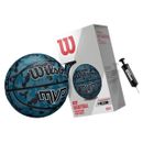 Wilson MVP Official Size 5 Basketball W/Ball Pump-Needle Blue Camouflage Design