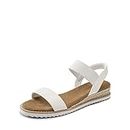 DREAM PAIRS Womens Open Toe Espadrilles Dressy Ankle Straps Wedges Sandals SDPW2310W White Size 7
