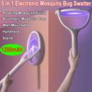 5 In1 Mosquito Bug Zapper Electronic Fly Swatter Insect Kill USB Recharge Racket