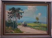 Antique Old Oil Painting 53×39cm Signed by Petrovsky 1840 Vintage Beautiful