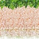 CEWOR 6 Pack 36FT Wisteria Hanging Flowers, 60 Branches Wisteria Artificial Flower Vines in Bulk, Fake Flower Garland for Home,Party,Wedding Arch Deocr (Light Pink)
