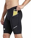 NEVER QUIT Men's Cycling Shorts Bike Bicycle Pants Tights, Breathable & Absorbent (Large) Black