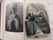 Antique Peterson's Magazine Book 1855 Hand Colored Fashion Beautiful