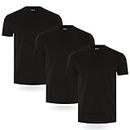 FM London (Lot de 3/5) T-Shirts pour Hommes - T-Shirts de Qualité Supérieure avec design Légèrement Ajusté - T-Shirt Super Doux en 100 % Coton, Noir (3 unités), M