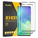 [2 Pack] JEHOO Screen Protector for Samsung Galaxy S10, Support Fingerprint 9H Tempered Glass Film for Samsung S10, Easy Installation, Bubble Free