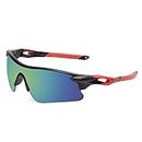 Roshfort Mens Sports Sunglasses UV Protection Sunglass for Men Cycling Running Driving Fishing Glasses (Black)