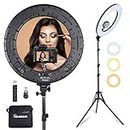 Inkeltech Ring Light - 18 inch 60 W Dimmable LED Ring Light Kit with Stand - Adjustable 3000-6000 K Color Temperature Lighting for Vlog, Makeup, YouTube, Camera, Photo, Video - Control with Remote
