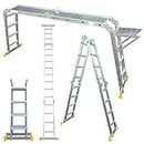 Abbey Aluminium Multi-Purpose Ladder 4.4m with New Safety Platform MPL44