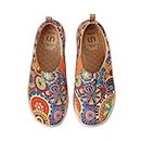 UIN Women's Art Travel Shoes Loafers Fashion Canvas Comfort Wide Toe Casual Slip On Mules Blossom (10)