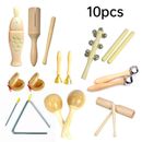 Wooden Kids Percussion Set Musical Instrument Toys Percussion Tambourine Maraca