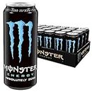 Monster Energy Absolutely Zero, boisson énergétique au goût classique de monstre mais zéro sucre et calories zéro énergie, palette de boissons énergisantes, boîte jetable (24 x 500 ml)