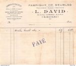 1900 CHAMBRES DE TOUS STYLES FABRIQUE DE MEUBLES L DAVID A LIBOURNE