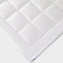 HOMESCAPES Wool Mattress Topper- Single, Deep Fit, Hypoallergenic, Temperature Regulating, Washable, 4cm loft, OEKOTEX certified