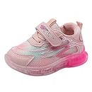 2024 - Zapatos para niños Light Up Shoes Light Up Zapatos deportivos Zapatos casuales Transpirable Baby Children Shoes Niña Blanco Puntera Cuadrada, rosa, 22 EU
