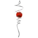 CIM metallo gioco del vento coda a spirale rosso 7 cm x 28 cm sfera: Ø5 cm casa e decorazione giardino