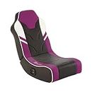 X-Rocker Shadow Gaming Chair for Kids and Juniors, 2.0 Audio Floor Rocker, Low Folding Rocking Seat with 2 Stereo Sound Speakers, Padded Foam for Xbox, PS4 PS5 Switch - Purple (Sports)