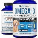 Omega 3 Fish Oil for Dogs - Better Than Salmon Oil for Dogs - Dog Fish Oil Supplement - Reduce Shedding & Itching - Supports Joints, Brain, Heart Health- Dog Skin & Coat Supplement - Fish Oil Capsules