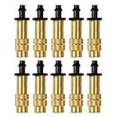 Serplex® Adjustable Water Spray Nozzle Copper 4/7mm Nozzle Water Spray Drip Irrigation Nozzle Mist Sprayer Micro Sprinkler for Garden Cooling Irrigation Lawn Vegetables Greenhouse - 10 Pcs