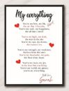 Personalised I Love You Poem Valentines Gifts for Her Him Wife Husband SP93