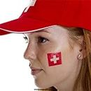 10 x Schweiz Tattoo Fan Fahnen Set EM 2021- Switzerland Temporary Tattoo Flag (10)
