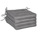 Outsunny 4 Piece Outdoor Chair Cushions, Patio Furniture Cushions Seat Pad for Garden Conversation Set, Dark Grey
