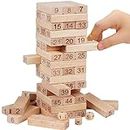 Amisha Gift Gallery Wooden Blocks Board 48 Pcs 3 Dice Challenging Wooden Blocks Games for Adults and Kids,Tumbling Tower Stacking Toys Board Best Educational Puzzle