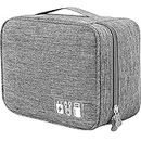 GOCART WITH G LOGO Electronics Organizer Bag Carrying Pouch Travel Universal Cable Organizer Electronics Storage Bag Accessories Cases for Cord, Charger, Earphone, USB, SD Card (Grey)